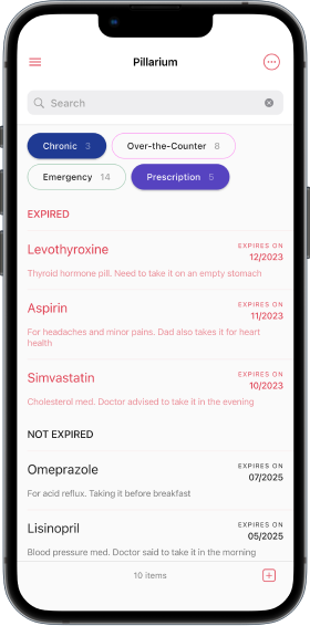  iOS/Android app for tracking meds developed by Andrey Gordeev 