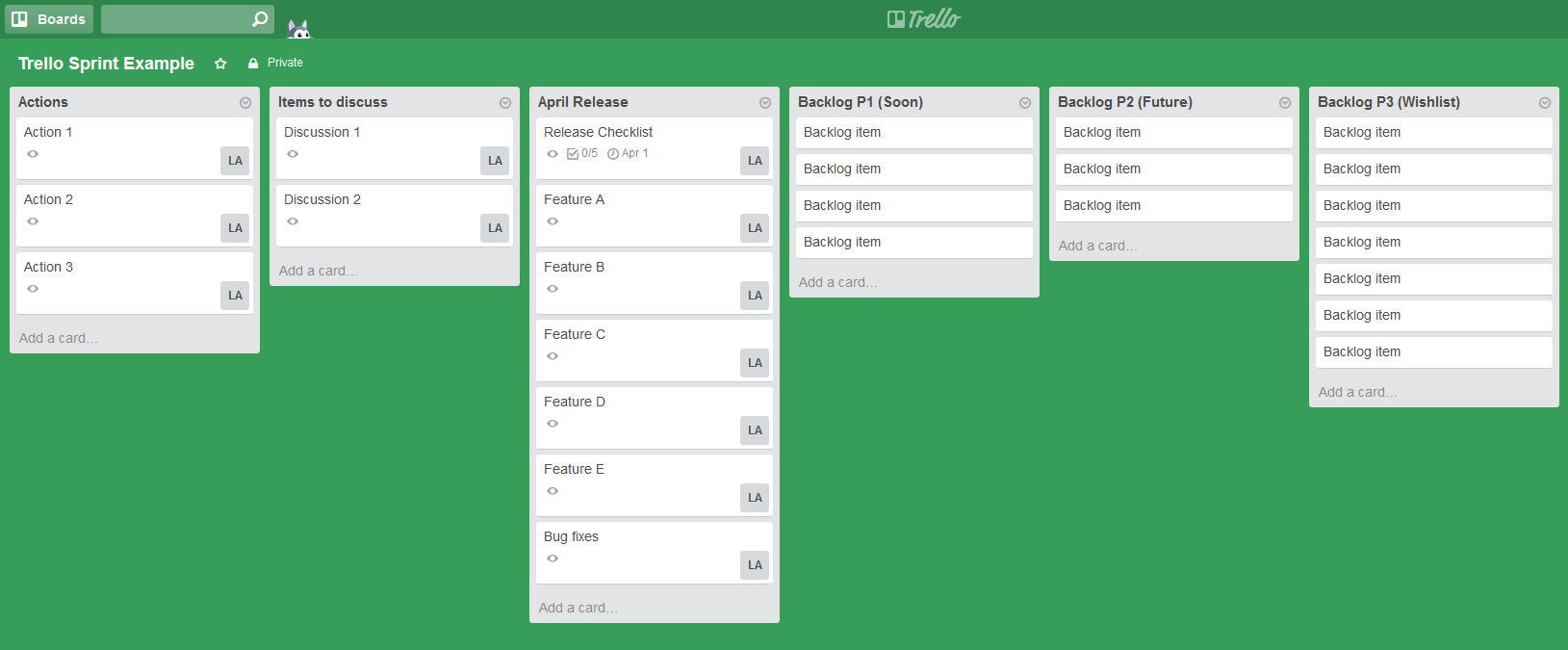 Trello cards